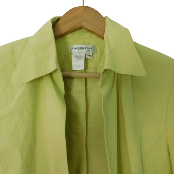 NEW Coldwater Creek Silk Linen Blend Open Jacket Sz S Petite Pockets Lined - Picture 2 of 5